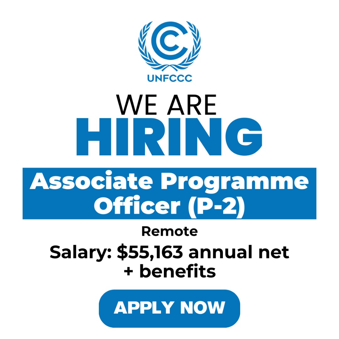 UNFCCC Hiring: Associate Programme Officer (P-2) | $55,163